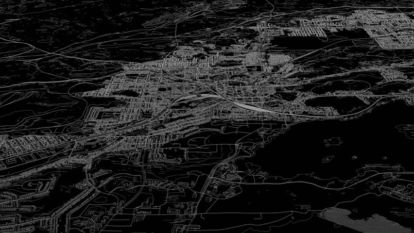 3D looped animation of city - Greater Sudbury Canada