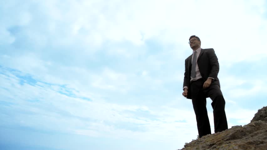 Young Happy Businessman Celebrating Business Success Concept Background HD