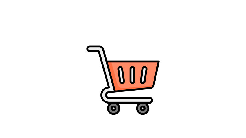 Animated Checkout in filled line icon style, suitable for ecommerce, retail, online shopping concept illustrations