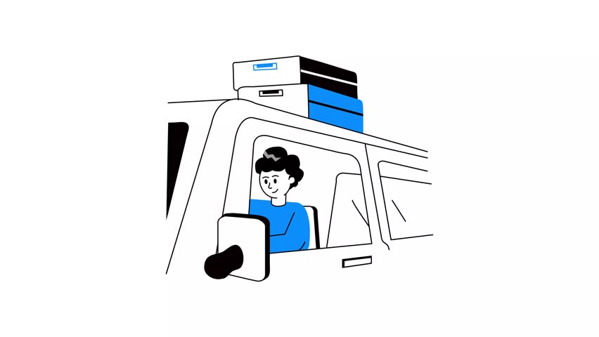 Taxi driver character animated illustration, premium vector design