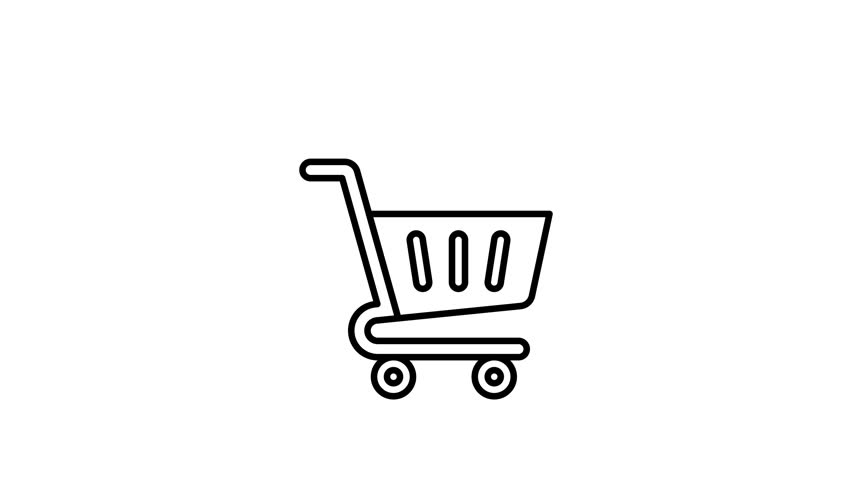 Animated Checkout in line icon style, suitable for ecommerce, retail, online shopping concept illustrations