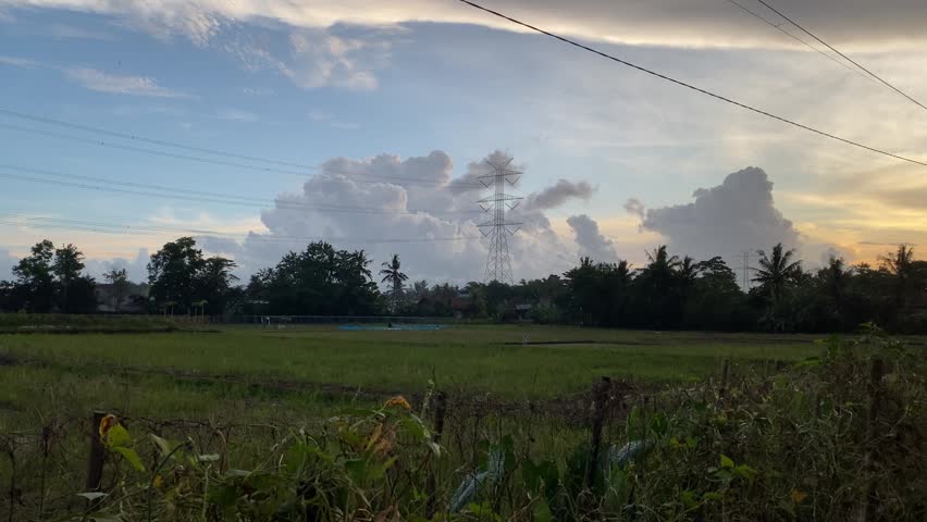 Peaceful Sunset Over the Green Fields