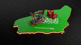 Saudi Arabia Oil Pumpjack, Crude Petroleum Fuel Barrels - Powered by Shutterstock - Get 15% off with code: PIKWIZARD15