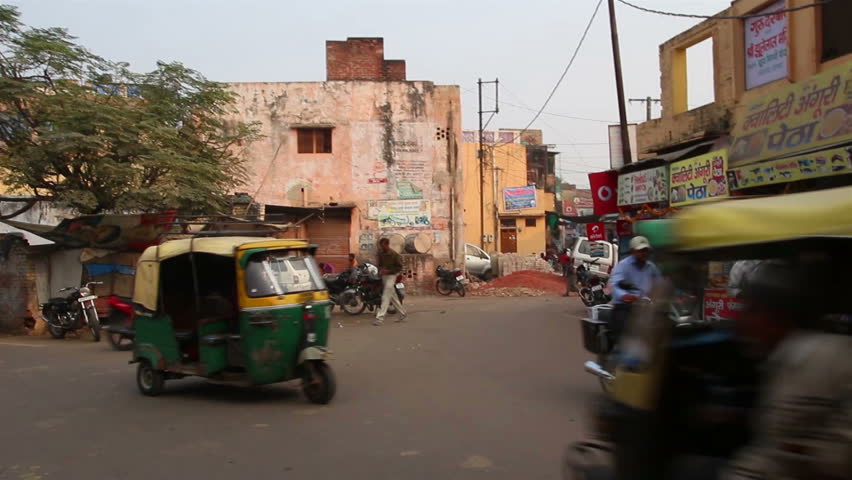 AGRA, INDIA - NOVEMBER 16, 2012: Indian street in Agra, India, 16 nov 2012