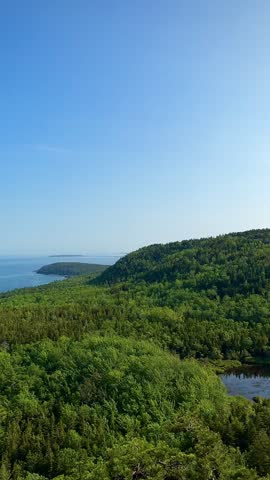 Forest Ridge and Pond View from the Beehive Trail (Acadia National Park, Maine, USA)