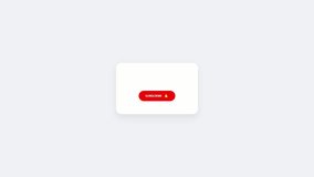 Red subscribe button with a gold notification bell icon on a minimalist white rounded card, digital call to action motion graphic for online content creators. - Powered by Shutterstock - Get 15% off with code: PIKWIZARD15