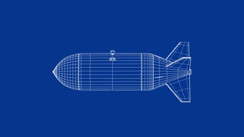 3D wire-frame model of nuclear gravity bomb