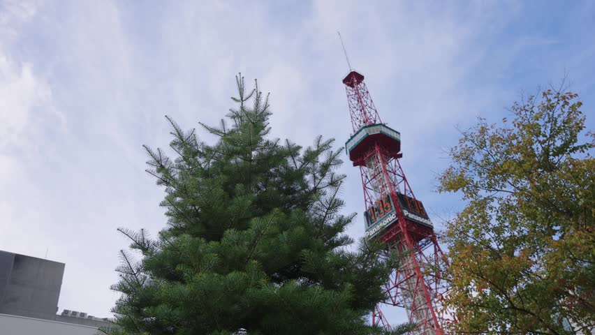 Sapporo Establishing Shot in Northern Hokkaido Japan, Autumn Weather