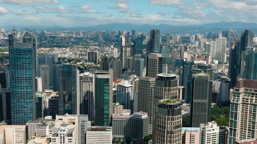 Makati high rise condo buildings and business centers. Metro Manila, Philippines.