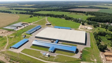 Drone Flying Circular Path over Farm Facility