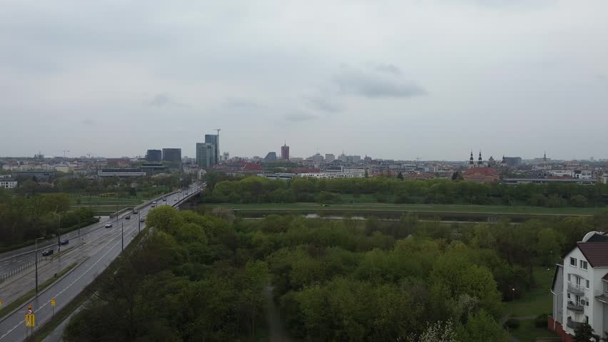 Wide B roll shot of poznan