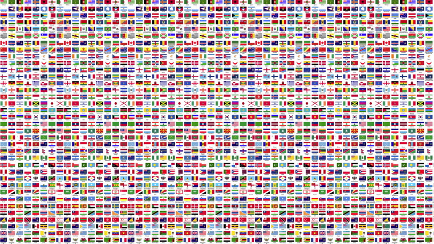 Infinite zoom Seamless World Flags Pattern Background with International Country Symbols