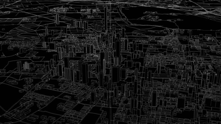 3D looped animation of city - Nanjing China