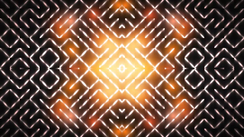 Glowing geometric pattern on black background