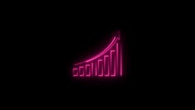 Neon bar chart showing neon pink bar chart growth animation showing steady financial increase with dynamic ascending line graph. resolution use. - Powered by Shutterstock - Get 15% off with code: PIKWIZARD15