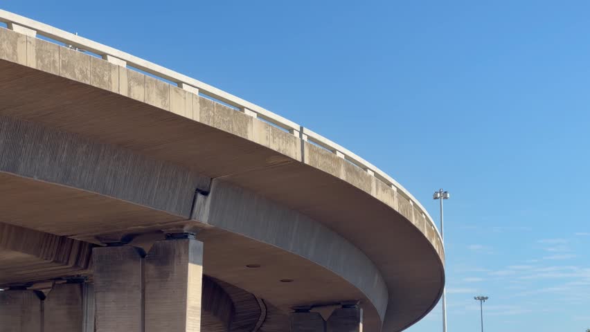 A bridge structure, taking a turn.