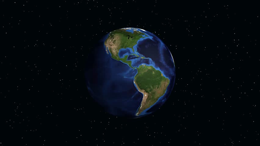 A digital globe rotates and zooms into Sao Paulo, Brazil, displaying geographic data points