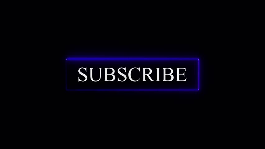 Blue Saber Glowing Border Subscribe Animation with Pulsing Effect