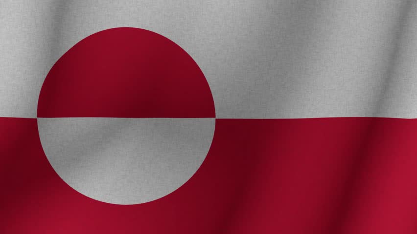 The flag of the Greenland. The evolving Greenland flag in 3d format. 1080p HD animation for presentation