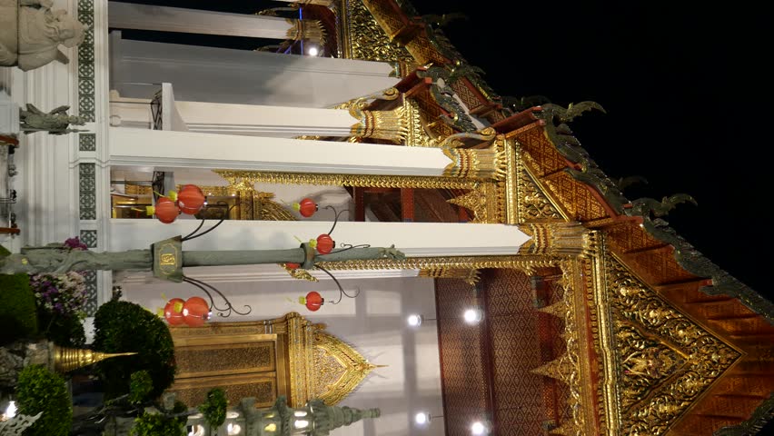 Wat Suthat Thepwararam (Suthat Temple), Bangkok. It is located near Khao Sarn Road. It is one of the oldest temples in Bangkok. 