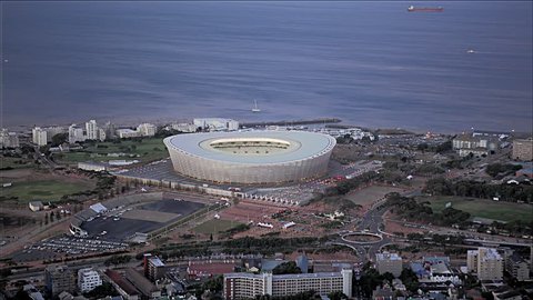 Cape Town Stadium / Cape Town / 2010-June-17 / people entering the stadium / day into night / time-lapse  /  4K and UHD available on request!