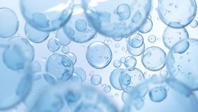 3D animation of collagen and vitamin serum bubbles swirling in a clear liquid for skincare background. - Powered by Shutterstock - Get 15% off with code: PIKWIZARD15