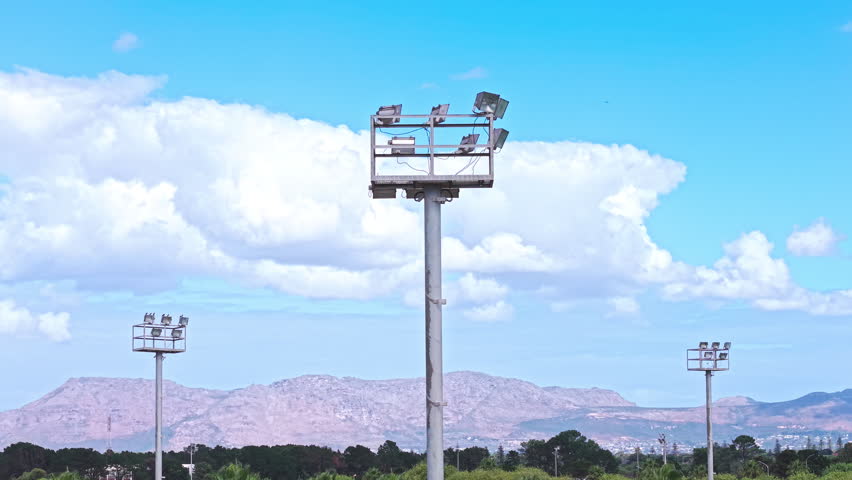 Flood lights at a sport complex.