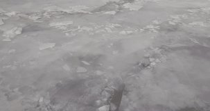 Large frozen river drone flight, lots of ice on the river - Powered by Shutterstock - Get 15% off with code: PIKWIZARD15
