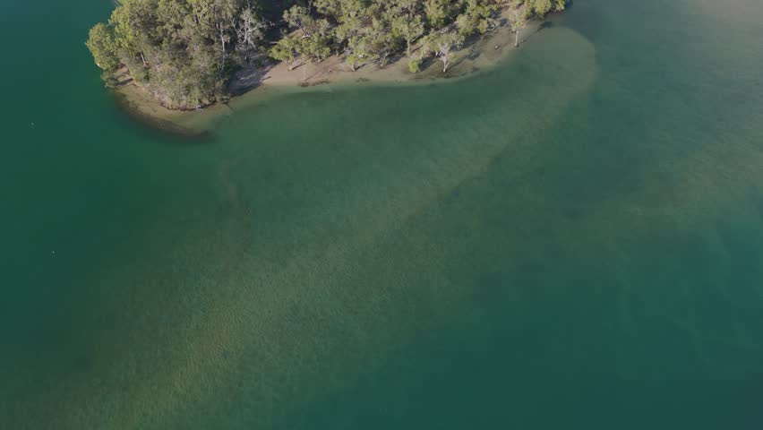Lush Vegetation On Shore Of Tallebudgera Creek In Queensland, Australia - Aerial Shot