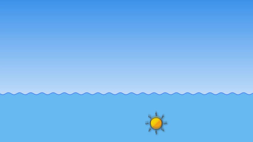 Cute Pirate Ship Cartoon Sailing on Calm Ocean with Sunny Sky and Clouds Flat Design Illustration