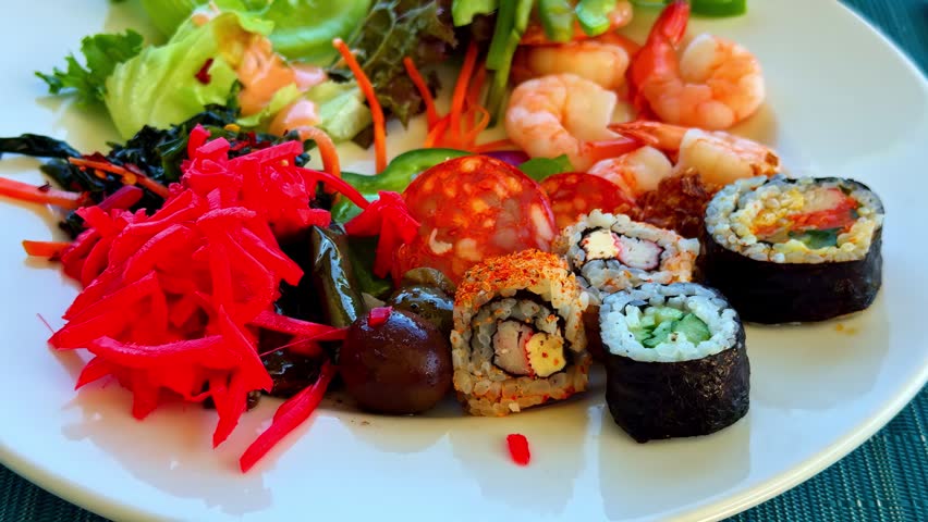 Colorful sushi and seafood plate from Dusit Thani Mactan Cebu