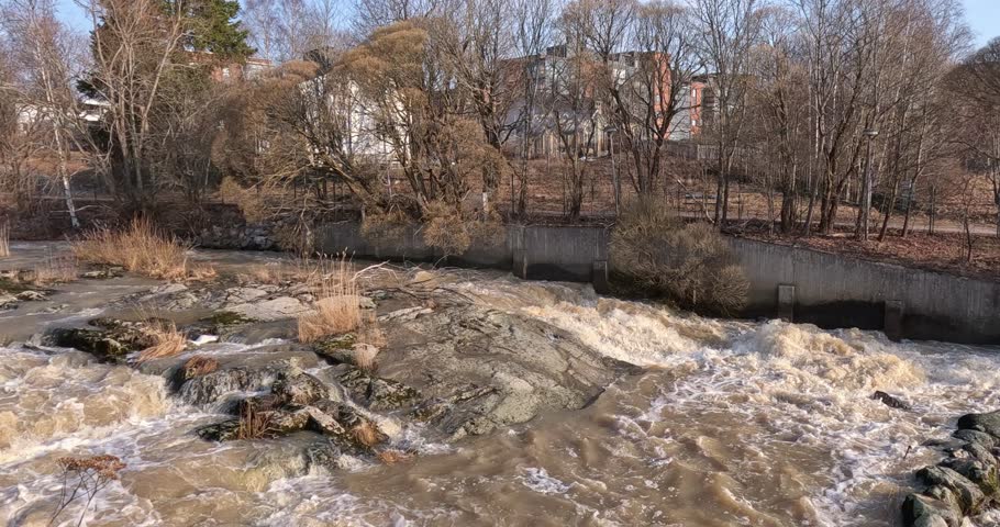 Vanhankaupunginkoski (Old Town Rapids) in sunny spring weather, Helsinki, Finland, Europe.
