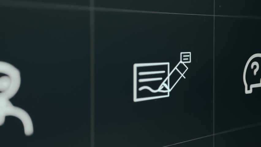 Graphic icon representing the contract signing process with Notarized stamp