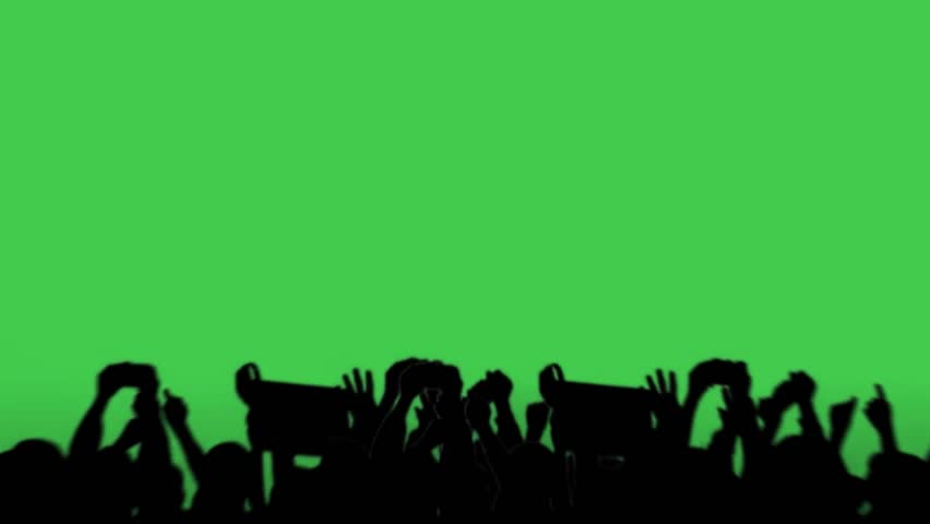 Concert Crowd Silhouette Green Screen Chroma Key Backdrop