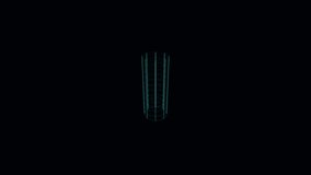 Abstract glowing cyan wireframe cylinder rotating in 3D space, digital motion graphics background. - Powered by Shutterstock - Get 15% off with code: PIKWIZARD15