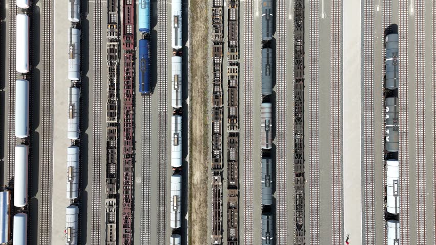 Aerial Overhead View of Kijfhoek Rail Yard, Rotterdam, Netherlands