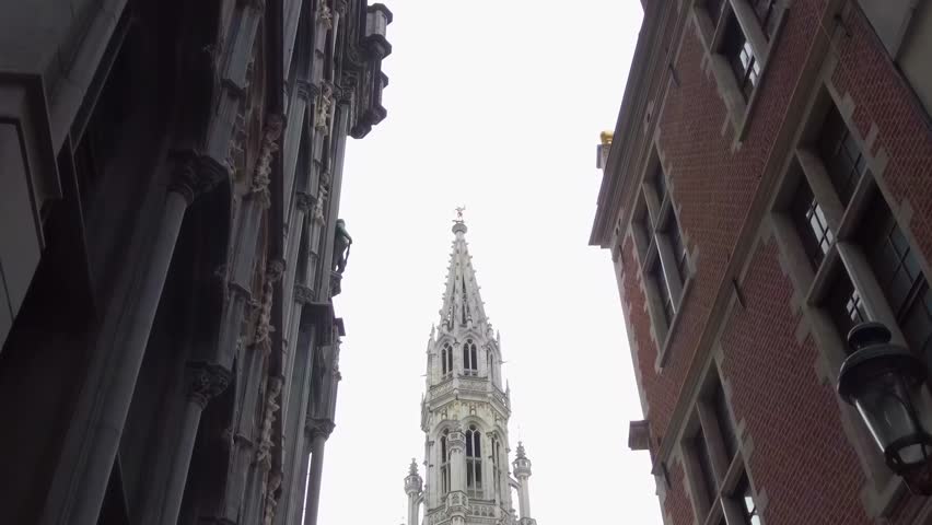 Street view View around the grand place in Brussels, Belgium on a sunny day in summer
