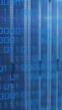 Vertical video: Camera panning right revealing data center racks showing flow with pulsing binary. Cabinet, server, blue, digital, futuristic, corridor, vertical video - Powered by Shutterstock - Get 15% off with code: PIKWIZARD15