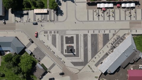 Top Down Drone Shot Moving Sideways over
