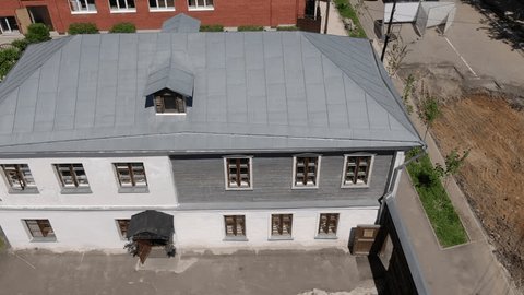 Drone Flying Sideways over House Garden Plots