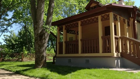 Low Altitude Drone Orbit around Wooden Park