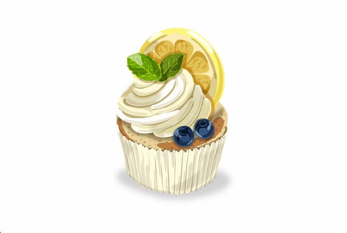 Motion graphics of a Lemon Cupcake