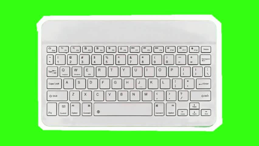 Animation of keyboard buttons on green screen