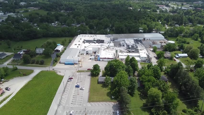 Aerial view of a town in the USA