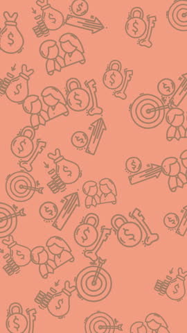 A short video showing a continuous doodle pattern of abstract shapes and swirls
