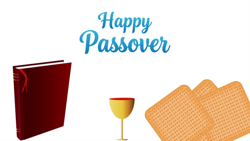 Passover happy matzah cup wine book, art video illustration.