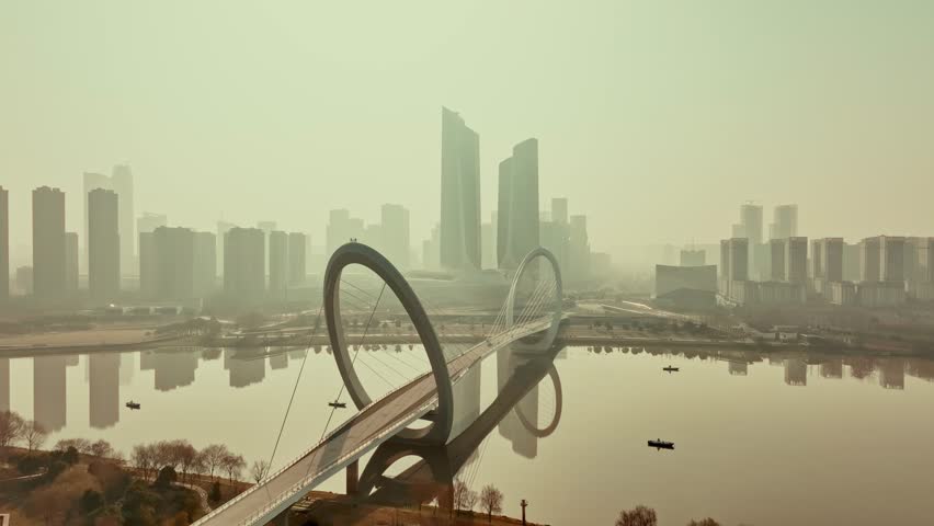 Aerial view of urban buildings of Nanjing city in Jiangsu, China