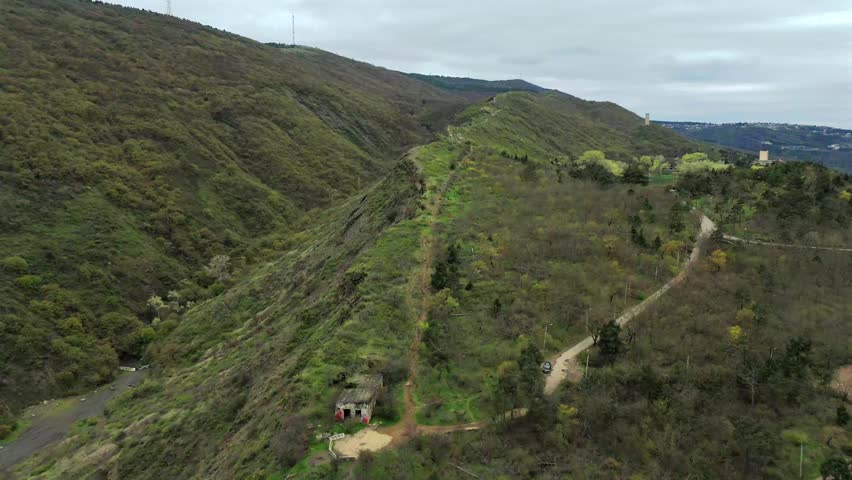 Hiking Over Narrow Single Track to turtle lake near Tbilisi