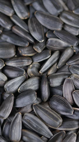 Highresolution photograph showcasing textured sunflower seed shells. Vivid macro depiction highlighting rough striped shells of piled sunflower seeds in monochrome