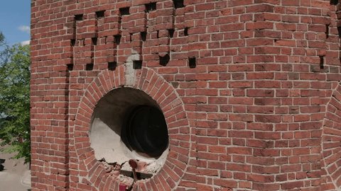 Drone Ascending Near Historic Fire Tower in Zaraysk
